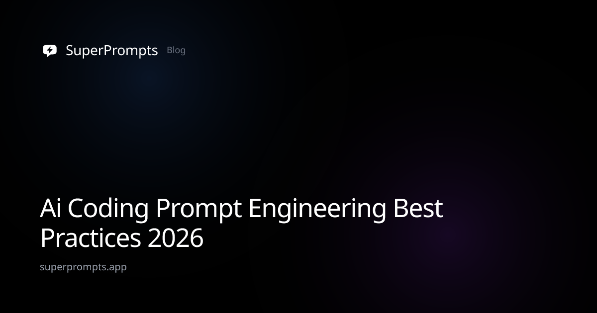 AI Coding Prompt Engineering Best Practices 2026 | Blog | SuperPrompts